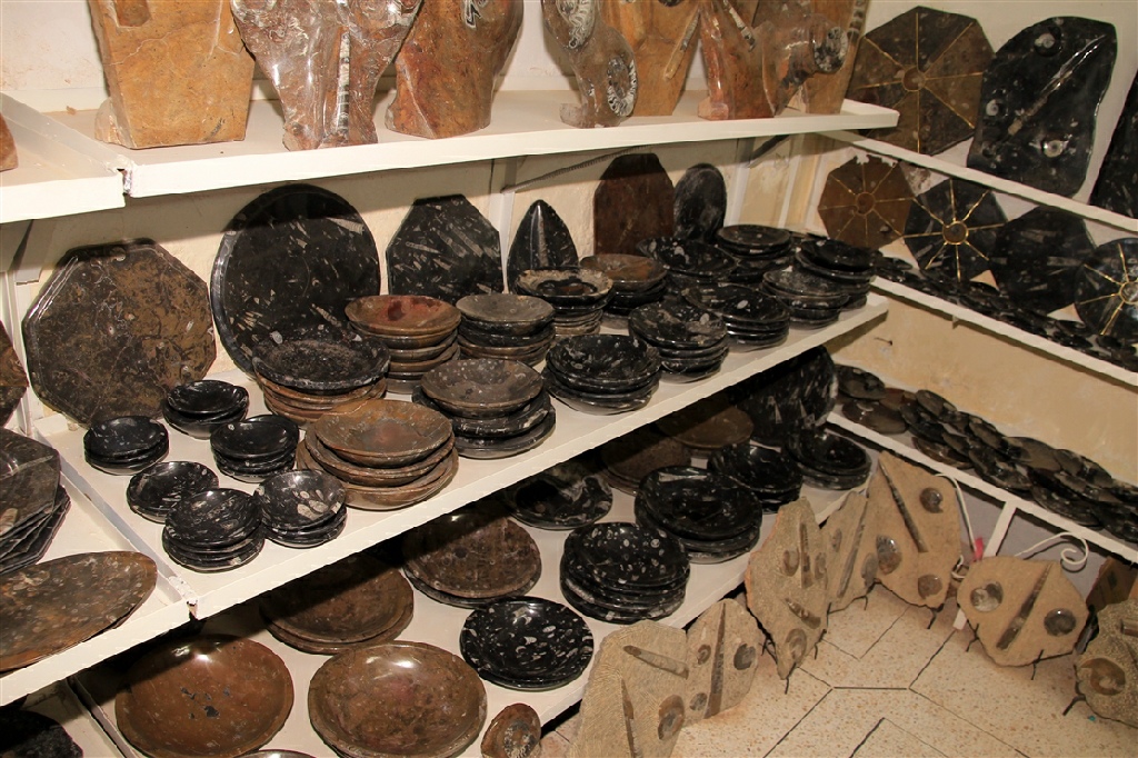 Experiences Fossils Fossils Erfoud Morocco About us Fossil factory Achour